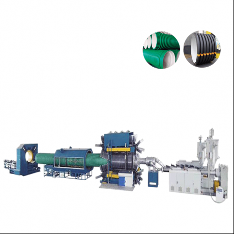 HDPE, tubo corrugado de parede dupla de tipo vertical PP e linha de extrusão de tubo com nervuras de PVC